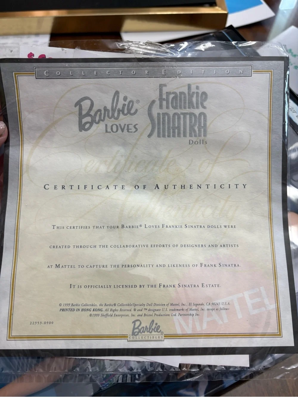 The Barbie Loves Frank Sinatra Collectors Edition Doll Gift Set from 1999 by Mat